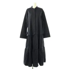 ジャーナルスタンダードレサージュ journal standard L'essage スキッパーティアードワンピース マキシ ロング ストライプ 紺 ネイビー /AT ■OS