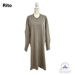 ☆美品☆ Rito リト ワンピース Iライン 長袖 ロング丈 おしゃれ レディース グレー 38 v-70 送料無料