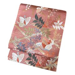 袋帯 六通 金糸 樹木柄 ピンクベージュ - メルカリ