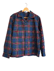 N1095. GUフランネルチェックシャツジャケットM