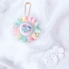 ハンドメイド　両面マタニティマーク　チュールロゼット　レインボー　完成品