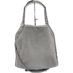 【Stella McCartney/ステラマッカートニー】ファラベラ ミニ 371223 2WAYトートバッグ ショルダーバッグ 合成皮革/シャギーディアファブリック グレー/シルバー金具 レディース 【中古】【真子質店】