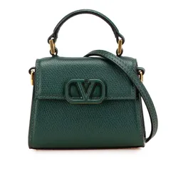 ヴァレンティノ Vスリング マイクロ ハンドバッグ ショルダーバッグ 2WAY グリーン レザー レディース VALENTINO【245-14958】