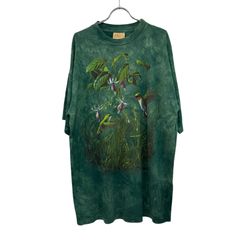 90s THE MOUNTTAIN バード フラワー 鳥 花 タイダイ Tシャツ
