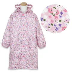 【小花 ピンク 8751801】 レインコート キッズ ランドセル対応 女の子 プチアンジェリーナ 120cm 130cm 140cm 小学生 幼稚園 保育園 子供 子ども こども おしゃれ かわいい カッパ リュック 対応 レインウェアのサムネイル