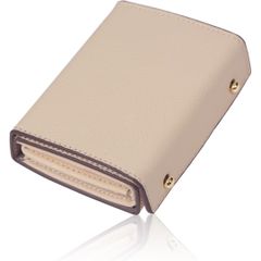 【新品未開封】財布 レディース 本革 日本製 小さい財布 お札が折れない 箱型財布 コンパクト 使いやすい 左利き カード入れ多い ミニ財布 ボックス型小銭入れ 2つ折り（アイボリー）AO4980MPLUS