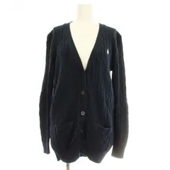 ポロ ラルフローレン POLO RALPH LAUREN カーディガン ケーブルニット コットン 長袖 L ネイビー 紺 /☆G