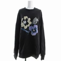 タケオキクチ TAKEO KIKUCHI ぽっぷフラワースウェット 花柄 刺繍 ビッグシルエット 長袖 M 黒 ブラックのサムネイル