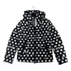 未使用品 レディース パーリーゲイツ PEARLY GATES ジャケット 2(L) 濃紺×白 長袖ダブルジップアウター 中綿 ロゴ ドット