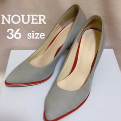 【美品】NOUER ヌエール 太ヒール パンプス バイカラー 華やか フォーマル 結婚式