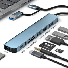 あったら便利 USBハブ3.0 2.0 USB-Cハブ8ポート 紀州からの贈り物 USBディスペンサ、SDカードリーダー付きUSB C拡張マルチポートアダプタ、TF、オーディオポート-ノートパソコン、MacBook、PC、USBディスクなどを拡張 