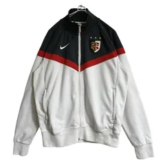 NIKE ナイキ トラックジャケット ジャージ M 白 チャコールグレー ワンポイント 刺繍スウッシュロゴ TS US古着 アメカジ ジップアップ