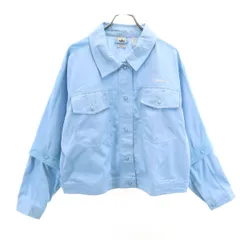 adidas Originals アディダスオリジナルス トレフォイルロゴ ツイル トラックジャケット OT 水色 レディース 古着