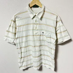 日本製◎(^w^)b Isleworth of Arnold Palmer アーノルドパーマー 半袖ポロシャツ ボーダー柄 コットン 綿100% ワンポイント 刺繍 紳士 カジュアル ゴルフウェア ホワイト 白 メンズ サイズL