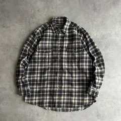 00s〜/FIELD&STREAM/フィールドアンドストリーム/長袖シャツ/ヘビーフランネル/オンブレチェック/フラップポケット/肉厚/モノトーン/モノクロ/ブラック×ホワイト/黒×白/L/jmaple