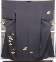 【一輝堂】【着物】付下げ　金駒刺繍　地紙に松竹梅藤文　身丈約156cm　裄丈約66cm　25z03-1304