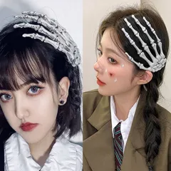 ハロウィン ヘアクリップ コスプレ ヘアアクセサリー ハロウィンヘアクリップ 髪留め 髪飾り スケルトン 手 ヘアクリップ 骸骨 ヘアピン 舞台 派手 halloween205