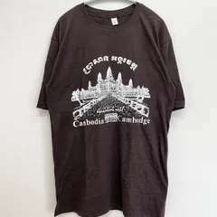 新品 カンボジア Tシャツ Lサイズ コットン メンズ 半袖 おしゃれ かっこいい かわいい 珍しい レア お土産 アンコールワット 寺院 遺跡 古着