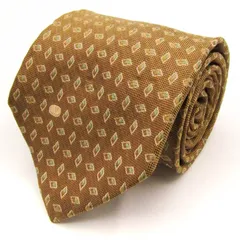 ヴァレンティノ ブランド ネクタイ ロゴ 小紋柄 ドット 幾何学模様 シルク イタリア製 PO メンズ ブラウン VALENTINO 【中古】