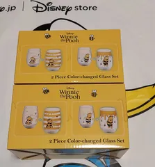 プーさん　ガラスコップセット　2種類×2セット　計４個　新品未使用