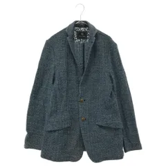 MEN'S BIGI (メンズビギ) ヘリンボーン ラッセルテーラードジャケット M0101FJ05 ニットジャケット ブルーのサムネイル