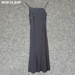 NICE CLAUP チェック柄キャミソールロングワンピース Fサイズ