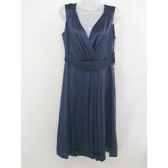 ◇ ◎ LAUTREAMONT タグ付き ノースリーブ サイドジップ 膝下丈 ワンピース サイズ3 ネイビー レディース  【中古】 【1203040007308】