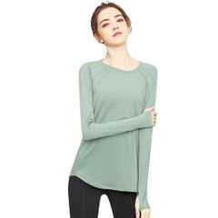新品 [Rovidorx] ヨガウェア トップス 長袖 tシャツ レディース スポーツ ゆったり 指穴付き スポーツウェア 体形カバー ジムウェア ピラティスウェア トレーニングウェア ランニングウェア ロング丈 UVカット 吸汗速乾