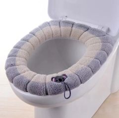 1 パックステッチカラーポータブルニットトイレマット Thikened 洗える トイレカバー Thikened ニット O タイプユニバーサル