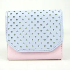 サマンサタバサ 三つ折り財布 スターパンチング ミニ財布 ウォレット ブランド 小物 レディース ブルー Samantha Thavasa 【中古】