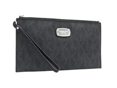 ■美品■ MICHAEL KORS マイケルコース MK柄 PVC クラッチバッグ セカンドバッグ マルチポーチ ブラック系×ダークグレー系 DK3866