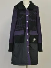 アルベロベロ ダッフルコート ブタさん 紫系 OLLEBOREBLA OLLEBOREBLA アルベロベロ ﾊﾟｰﾌﾟﾙ 豚さん 動物刺繍 ﾋﾞｼﾞｭｰ ﾉｰｶﾗｰ ｺｰﾄ