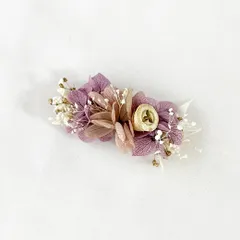 ドライフラワー フラワーヘアクリップミニ06 / プリザーブドフラワー / パープル×ピンク / 大人こども兼用 / やっとこピン ベビーヘアクリップ ヘアアクセ / 七五三 卒園式 入園式 結婚式 発表会 入学式