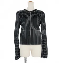 メゾンマルジェラ Maison Margiela 22AW ピンストライプ パフスリーブ ブラウス シャツ 長袖 38 黒 ブラック S62NC0112 S60386 001S 国内正規のサムネイル