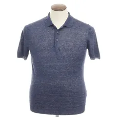 【新品】タリアトーレ TAGLIATORE リネン 半袖ポロニット ネイビー【サイズ50】【メンズ】のサムネイル