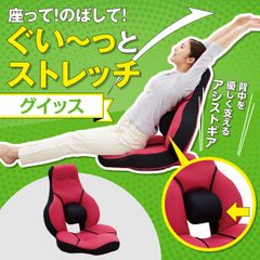 【プライムダイレクト公式ショップ】【在庫1点限り！】【展示品】【美姿勢ケア】 ストレッチ座椅子 グイッス  座椅子 在宅 ストレッチ リクライニング 調整 背もたれ 耐圧分散 腰 お尻 骨盤 姿勢 PC ゲーム ソファ 低い椅子 リクライニングチェア チェア