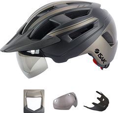 Kozy More ISAK ヘルメット 軽量 自転車用 サイクルヘルメット スポーツヘルメット 衝撃吸収/安全/通勤/通学/サイクリング 56-62cm調整可能 大人/ジュニア用( NL-BlackGold,  ワンサイズ)