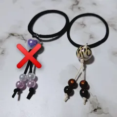 ビーズチャーム付き ヘアゴム 1点