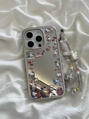 iPhoneケース キラキラ キティ チャーム付き レンズ保護 M250408-60