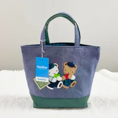 新品〈紀ノ国屋 × familiar〉バッグ ◆縦26×横32×マチ10cm 紀ノ国屋×ファミリア 初のコラボレーション 紀ノ国屋のロゴをモチーフ
