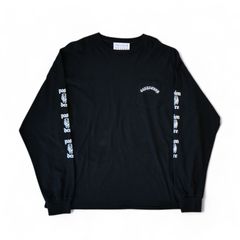 el conductorH コンダクター グラフィックプリント 2FACE 長袖Tシャツ ブラック サイズXL
