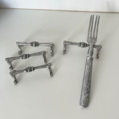 フランスアンティーク お花モチーフのナイフレスト 2個セット 箸置き