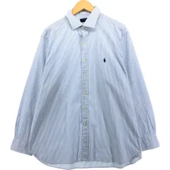 古着 ラルフローレン Ralph Lauren POLO RALPH LAUREN 長袖 ストライプシャツ メンズXL相当/eaa568743