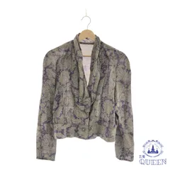 ☆美品☆ ジャケット アウター おしゃれ 変形 長袖 レディース 総柄 901-1481 送料無料 古着