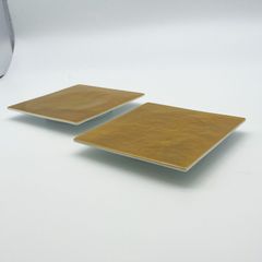 漆石正角トレー　12.5cm　ゴールド　スクエアプレート　2個組　トレイ お皿 食器 お正月 金色 漆塗 ワンプレートおせち 四角 二人 和食 おもてなし