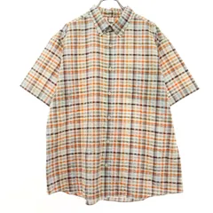 美品 Eddie Bauer エディーバウアー チェック柄 半袖 シャツ L オレンジ メンズ 古着