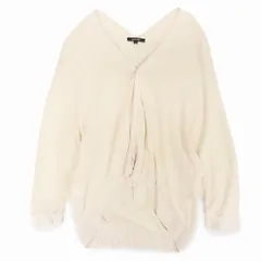 パドカレ pas de calais コットン ニット カーディガン ジャケット ドルマン 透かし編み 36 M ライトベージュ レディース 【中古】
