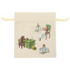 【メール便】おさるのジョージ 絵本キャラクター 巾着袋 きんちゃくポーチ ジョージの生活