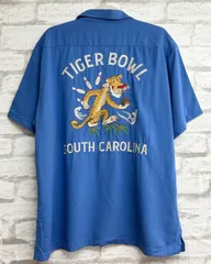 ◾️新品・正規品◾️HOUSTON ヒューストン ボウリングシャツ『BOWLING SHIRT TIGER BOWL』半袖 レーヨン ブルー【Ho- 41224】のサムネイル