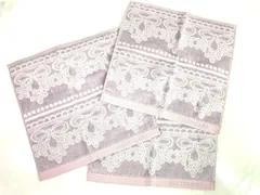 美品　ジルスチュアート　JILLSTUART　タオルハンカチ　ミニタオル　3枚セット　リボン柄　25cm×25cm　送料無料